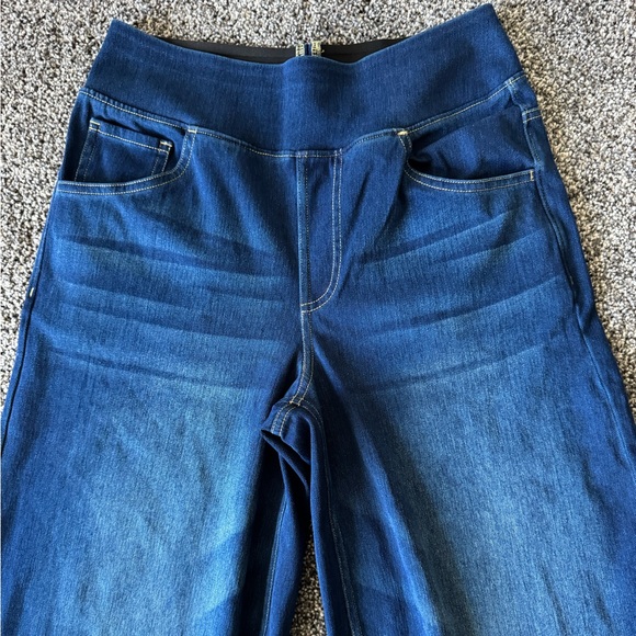 Halara Flex High Waisted Wide Leg Washed Jeans Dark Blue Size Small - Picture 10 of 15